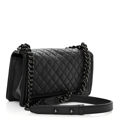 Chanel Calfskin Quilted Medium Boy Flap So Black 3 of 14