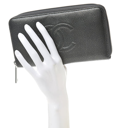 Chanel Metallic Calfskin Large Timeless CC Zip Around Wallet Argent Fonce 2 of 9