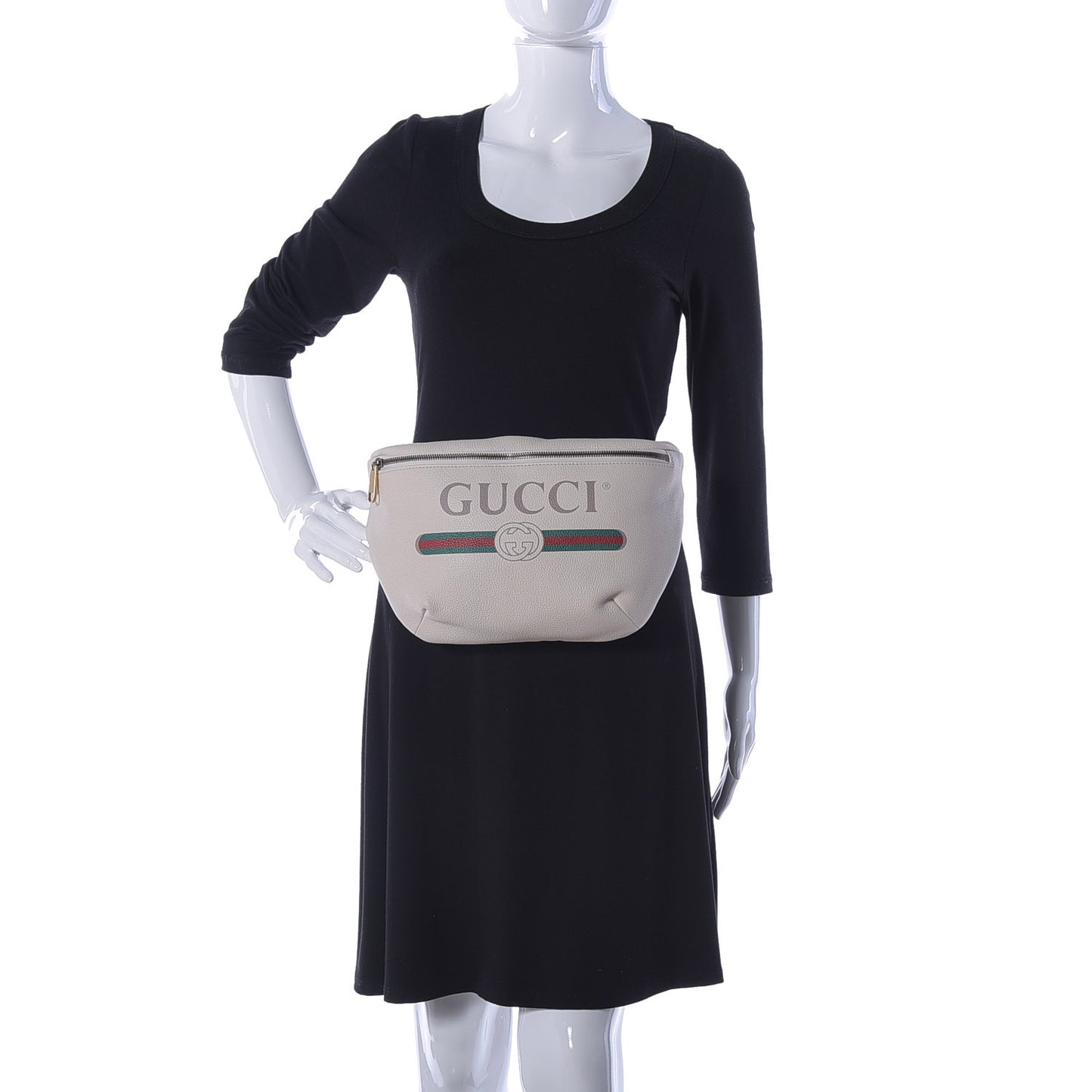 Grained Calfskin Logo Belt Bag White