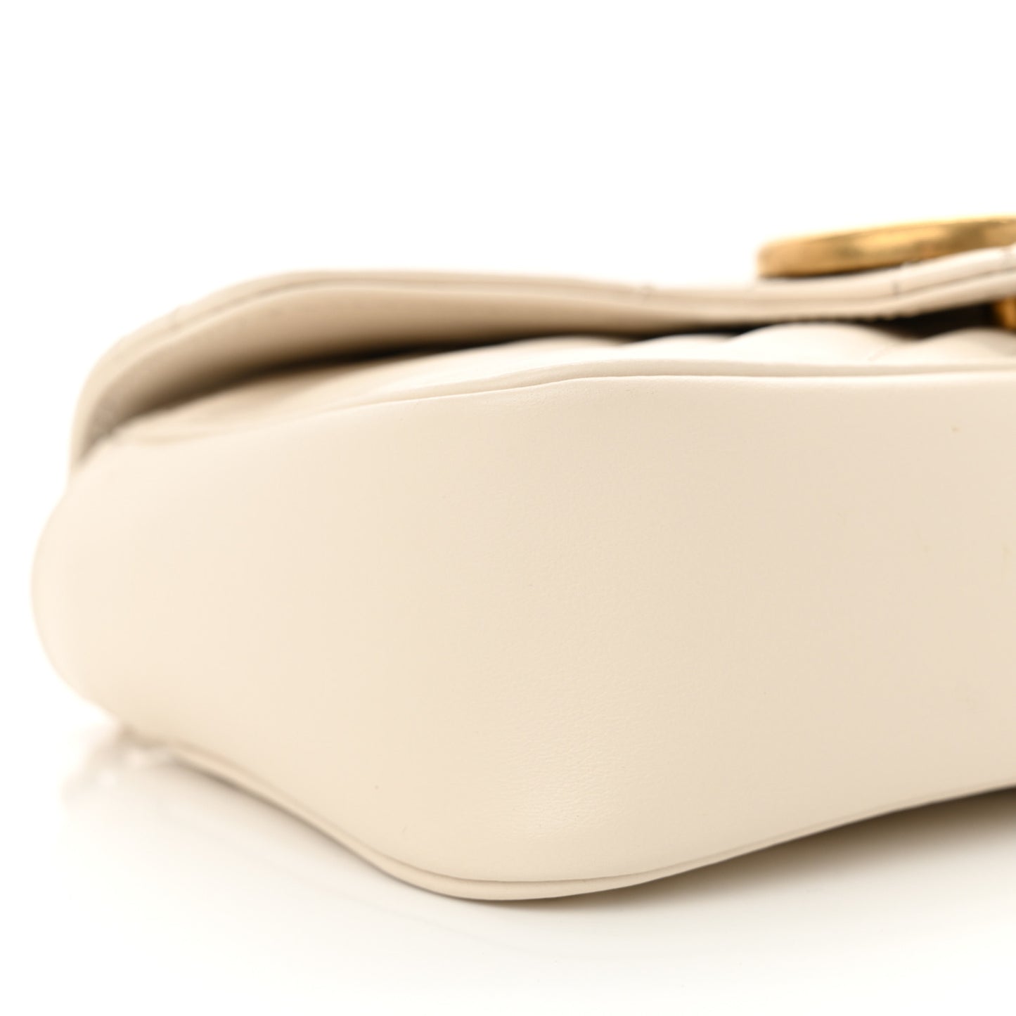 Calfskin Matelasse Super Mini GG Marmont Shoulder Bag White