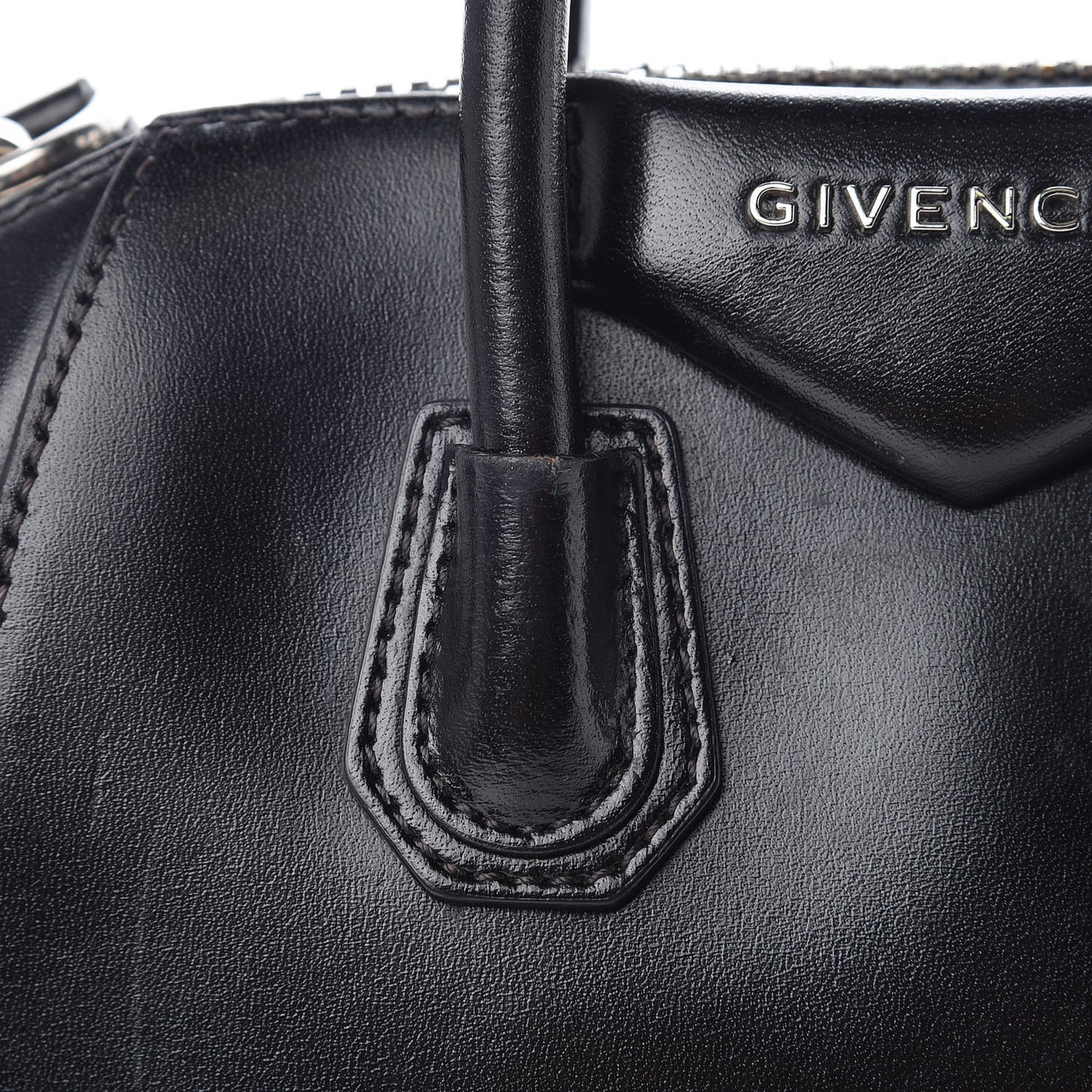 Shiny Lord Calfskin Mini Antigona Black
