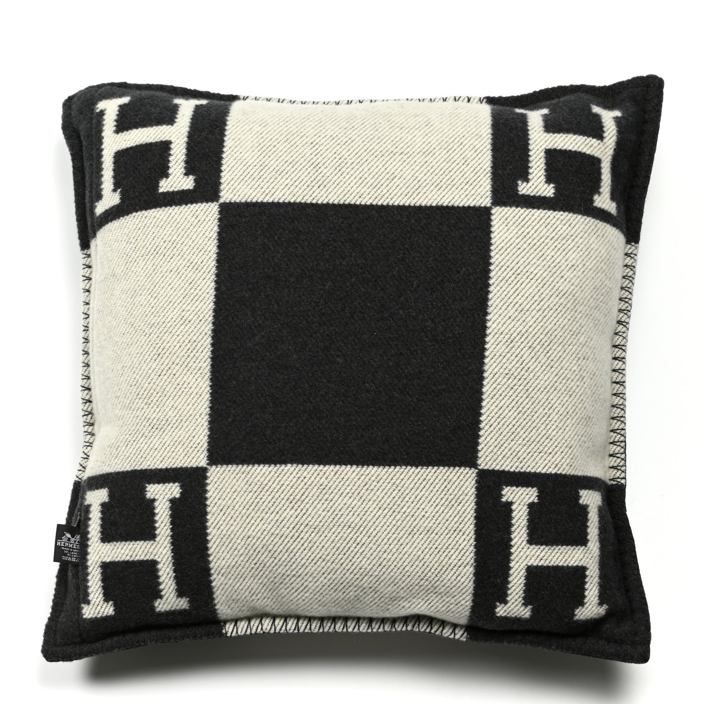 Wool Cashmere Avalon Pillow PM Ecru Gris Fonce