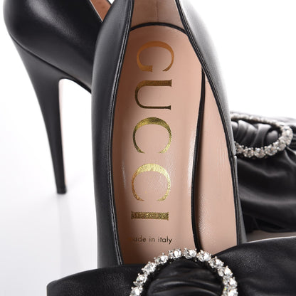 Gucci Nappa Removable Bow Elaisa Platform High Heel Pumps 38.5 Black 7 of 9