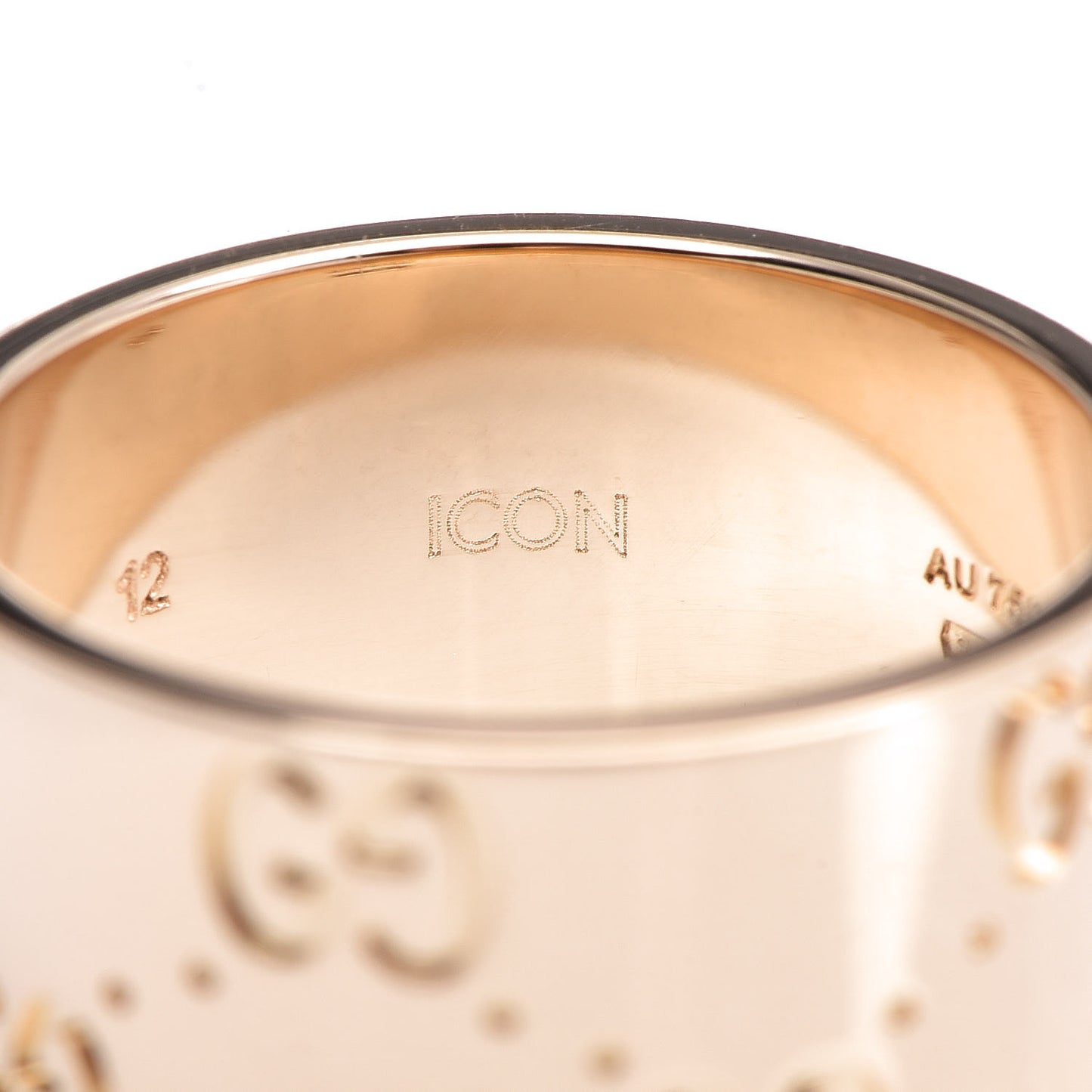18K Yellow Gold Icon Band Ring 5.5 50