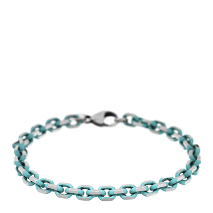 Tiffany Sterling Silver Enamel Link Bracelet Blue 1 of 4