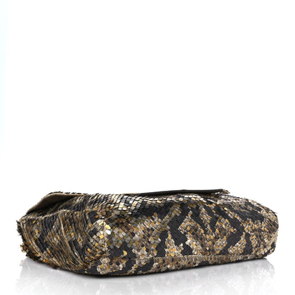 Jimmy Choo Silk Metallic Sequin Watersnake Carolina Chain Shoulder Bag Multicolor 3 of 8
