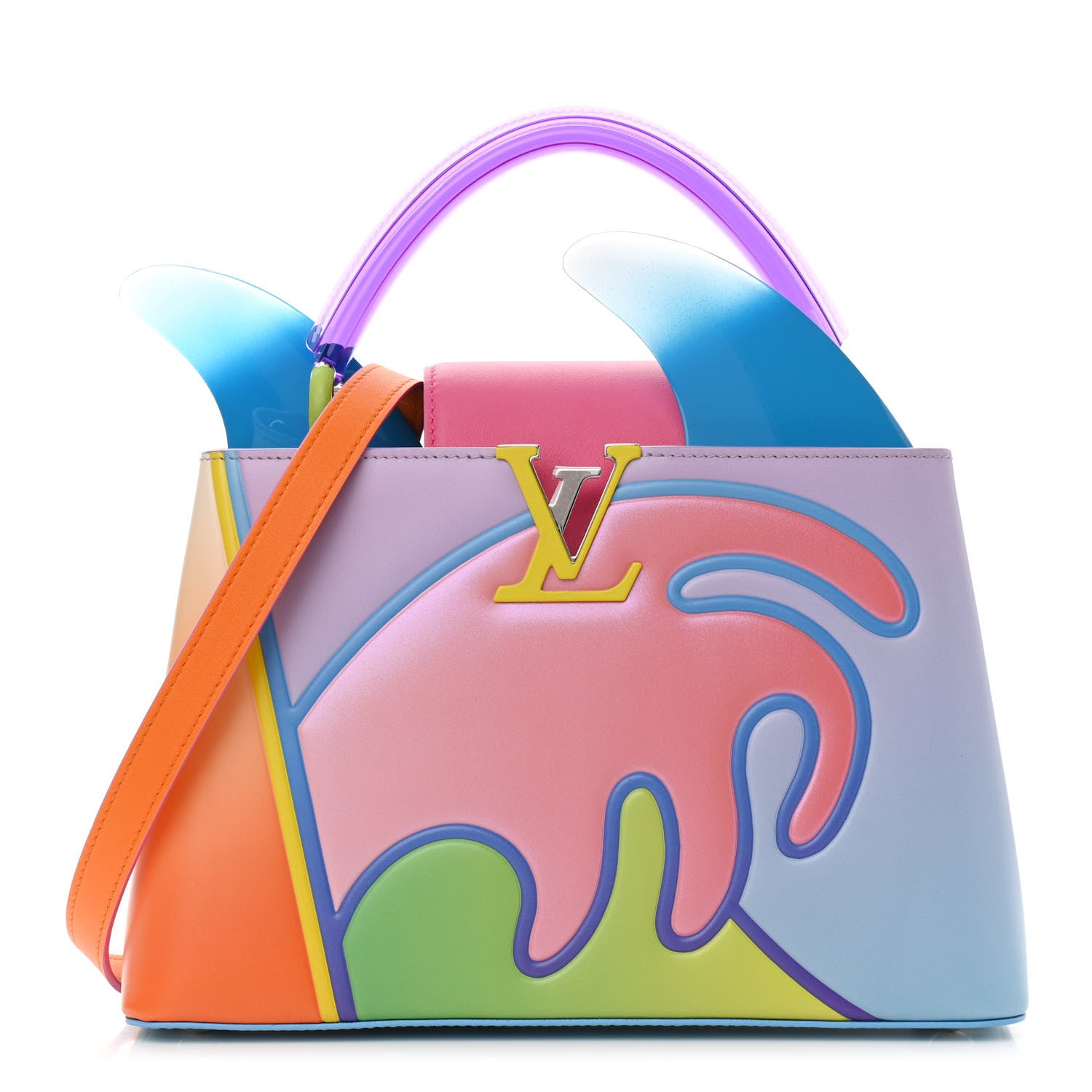 Louis Vuitton Calfskin Plexiglass ArtyCapucines PM Sam Falls Multicolor 1 of 11