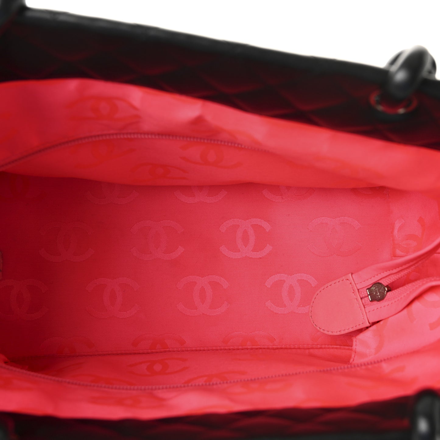 Calfskin Quilted Large Cambon Tote Black