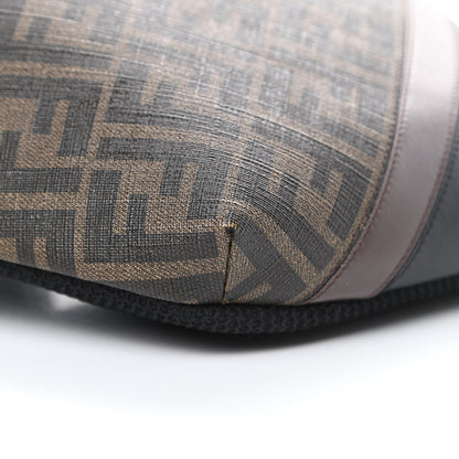 Fendi Glazed Fabric Vitello Liberty FF 1974 Diagonal Belt Bag Tobacco Moresco Black 9 of 12