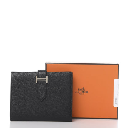 Hermes Chevre Mysore Bearn Compact Wallet Black 8 of 8