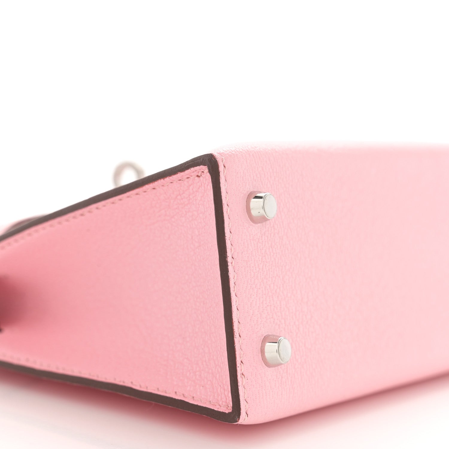 Hermes Chevre Mysore Horseshoe Mini Kelly Sellier 20 Rose Sakura Gris Perle 8 of 10
