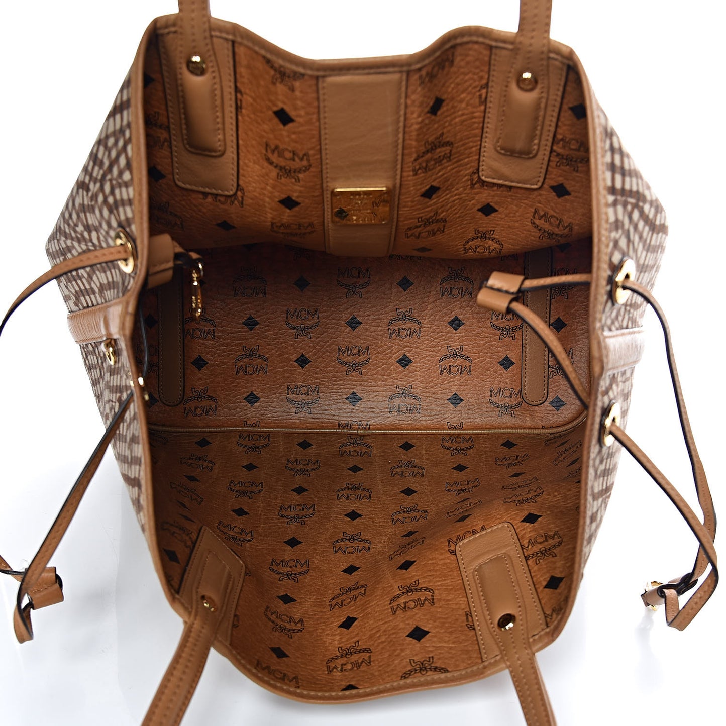 Visetos Medium Liz Reversible Shopper Tote Cognac