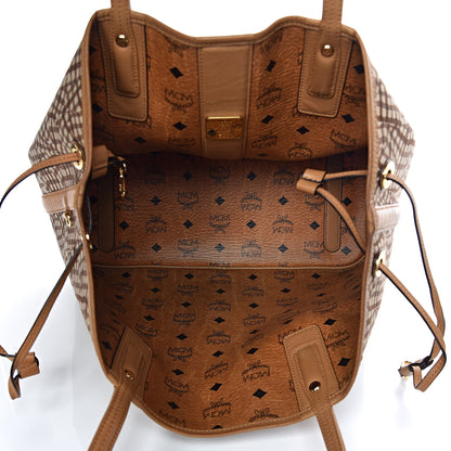 MCM Visetos Medium Liz Reversible Shopper Tote Cognac 10 of 29