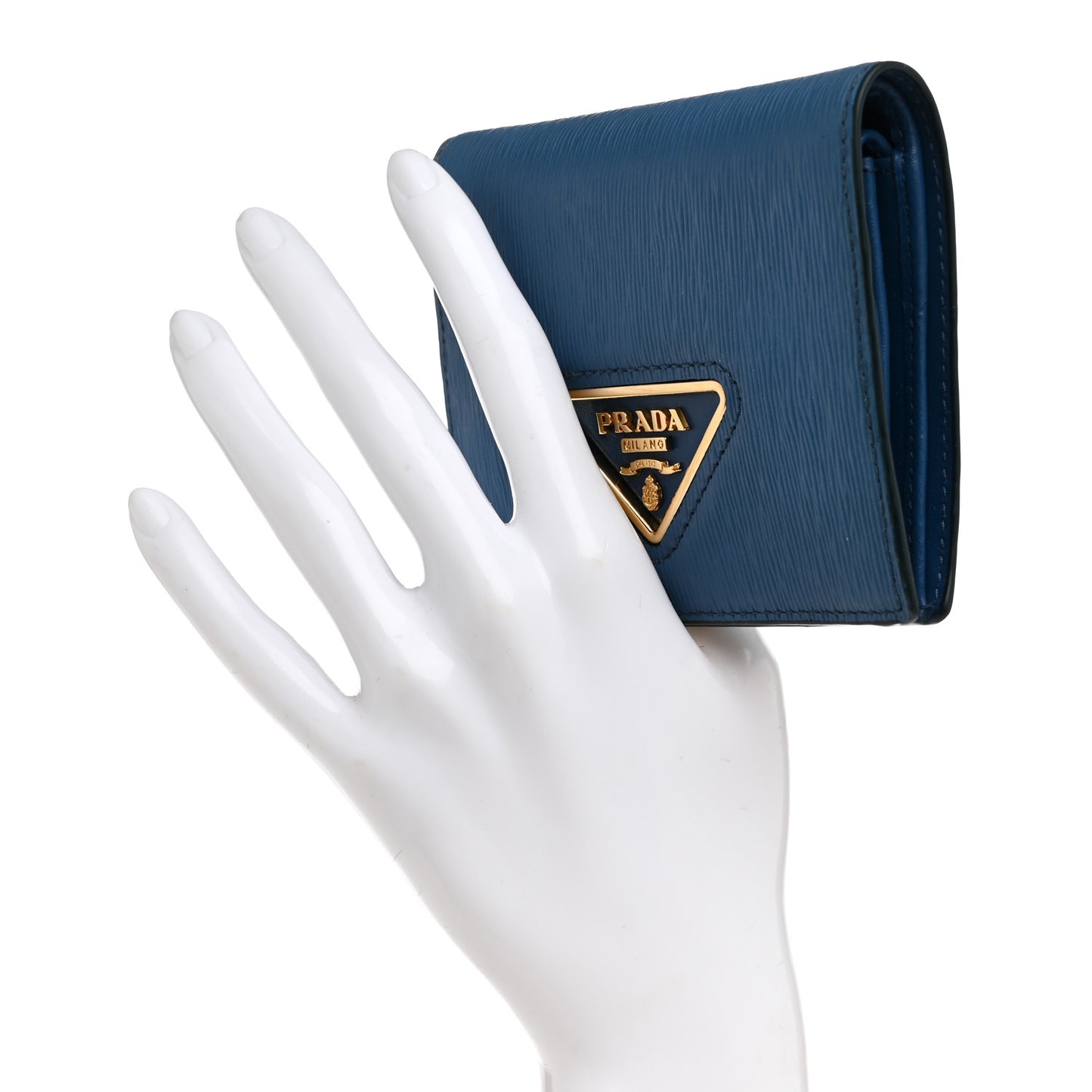 Vitello Move Triangle Bi-Fold Wallet Cobalto