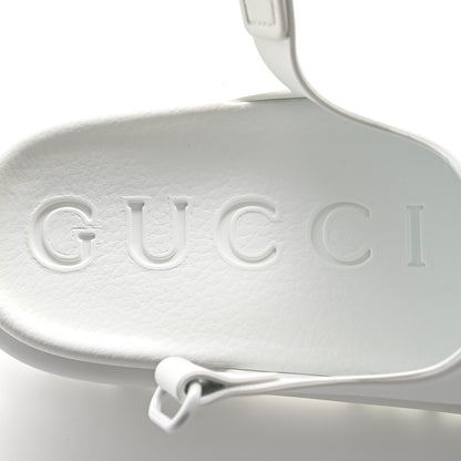 Gucci Soft Rubber Horsebit Touch Womens Strapped Sandals 38 Great White 7 of 9