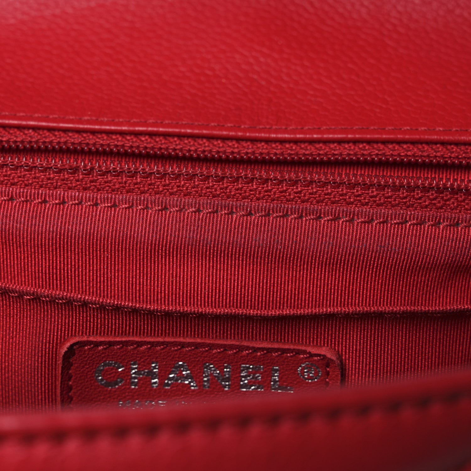 Chanel Caviar Chevron Quilted Small Single Flap Red 16 of 16