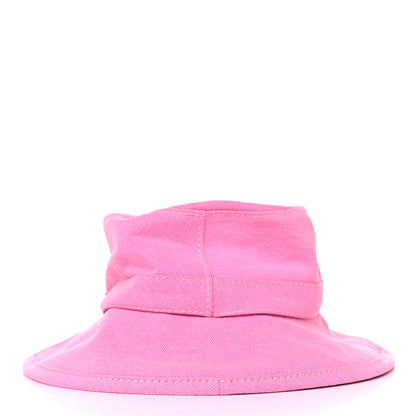 Chanel Denim Logo Bucket Hat Pink Yellow 2 of 3