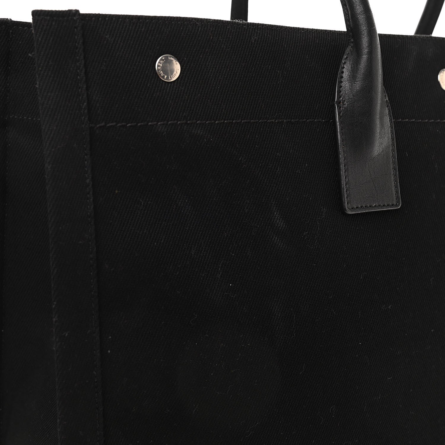 Saint Laurent Linen Calfskin Rive Gauche Tote Black 13 of 13