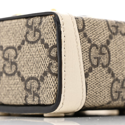 Gucci GG Supreme Monogram Azalea Calfskin Mini Horsebit 1955 Crossbody Bag Beige Ebony Mystic White 9 of 12