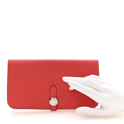 Hermes Togo Dogon Recto Verso Wallet Rouge Pivoine 2 of 9