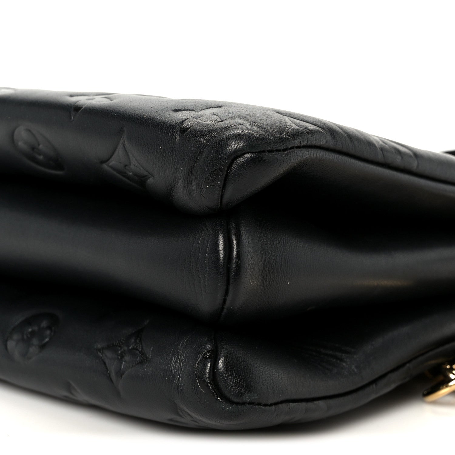 Louis Vuitton Lambskin Embossed Monogram Coussin PM Black 9 of 11