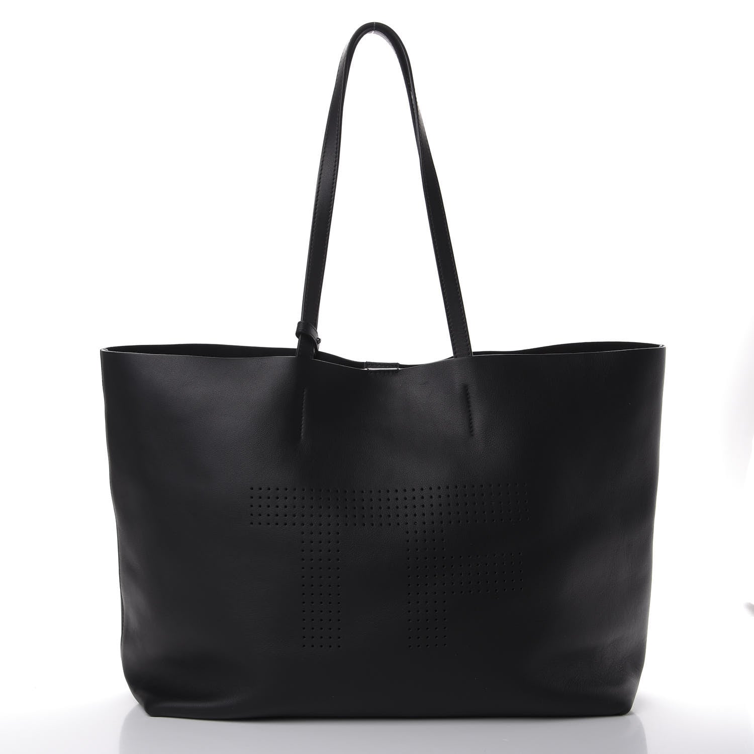 Tom Ford Calfskin Perforated Logo Tote Black 2 of 10