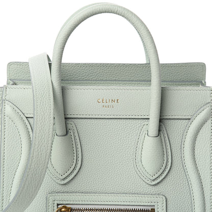 Celine Drummed Calfskin Nano Luggage Almond 10 of 10