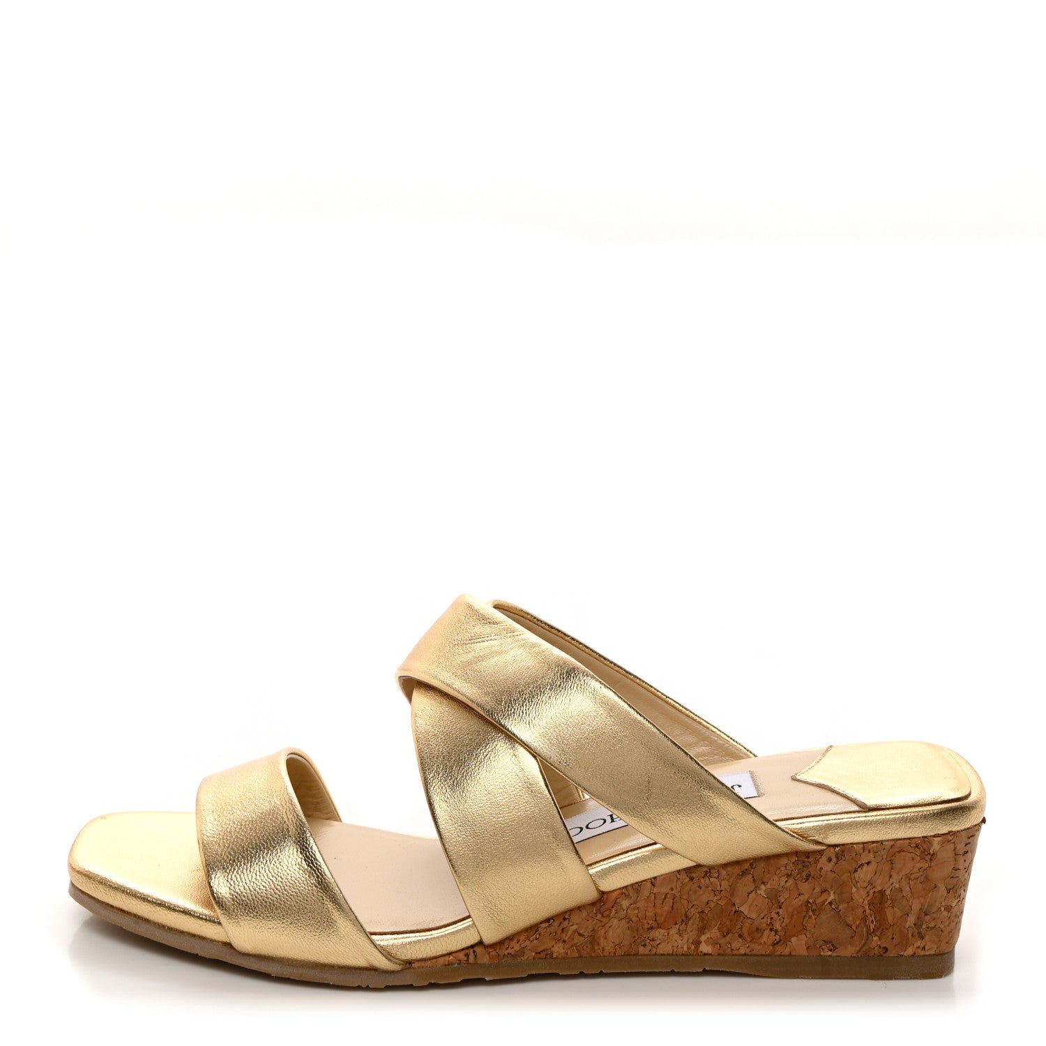 Jimmy Choo Metallic Wedge Sandals 36.5 Gold 1 of 8
