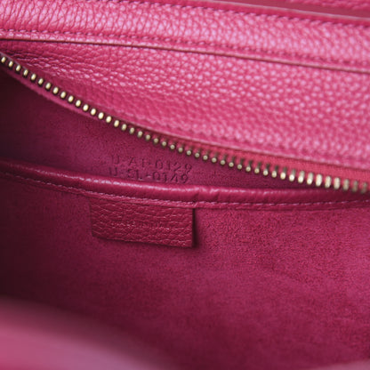 Celine Drummed Calfskin Nano Luggage Fuchsia 5 of 8