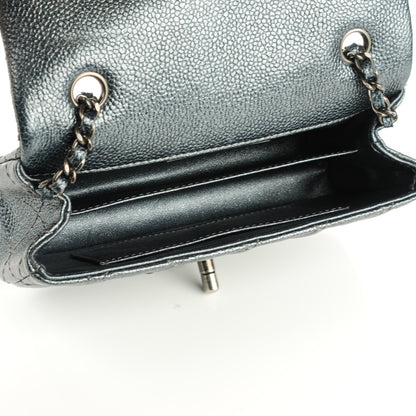 Chanel Metallic Caviar Quilted Extra Mini Flap Dark Grey 6 of 8