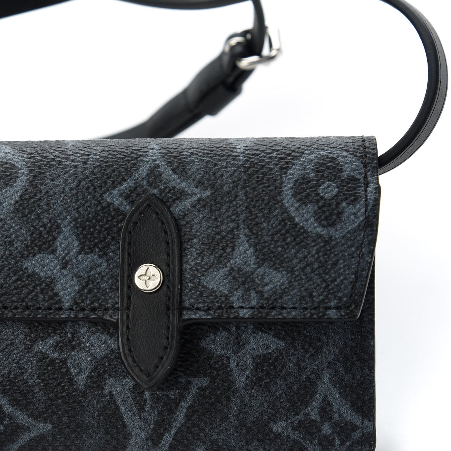 Monogram Pastel Cross Card Holder Black