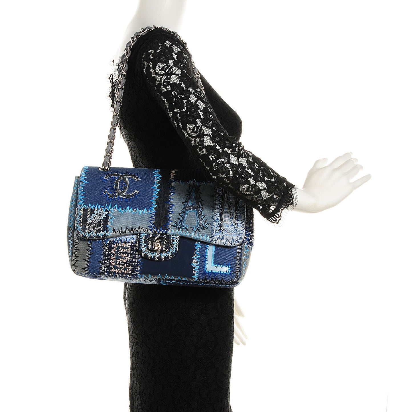 Patchwork Jumbo Single Flap Blue