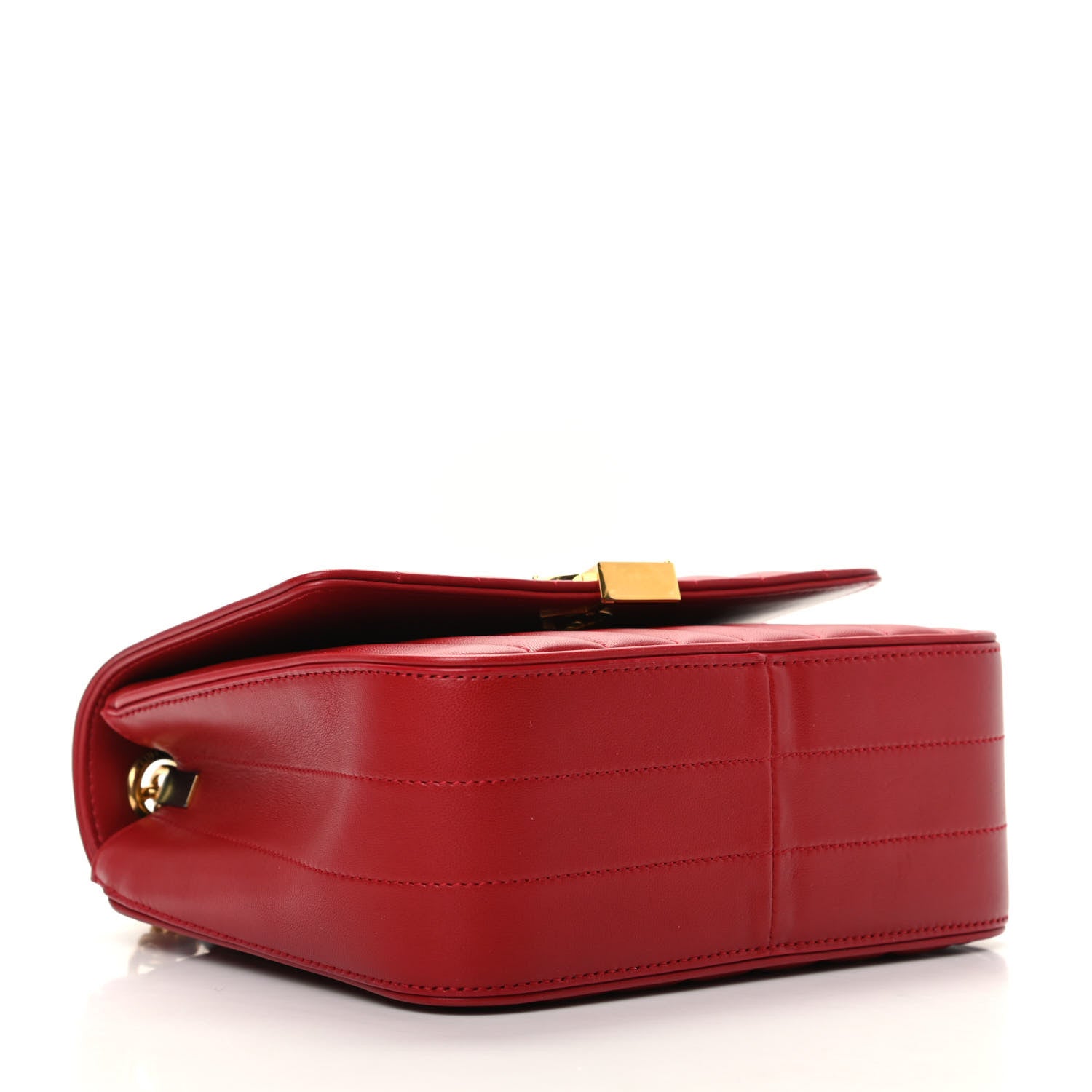 Saint Laurent Lambskin Matelasse Monogram Medium Vicky Chain Bag Rouge Eros 4 of 9