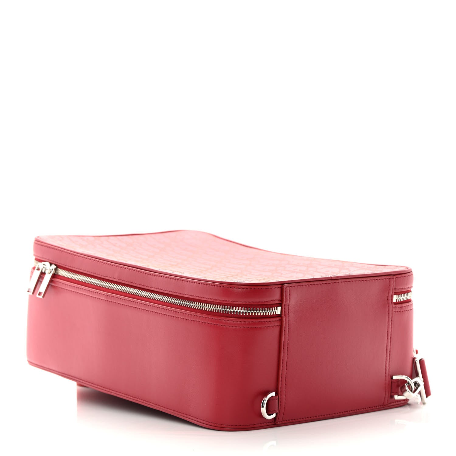 Christian Dior Calfskin Oblique Galaxy Perforated Marsupio World Tour Pelle Sling Red White 4 of 16