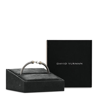 David Yurman Sterling Silver 18K Yellow Gold 4mm Cable Classic Buckle Bracelet 4 of 4