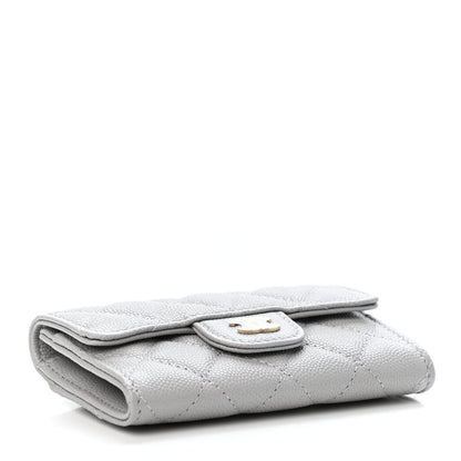 Chanel Caviar Quilted Flap Card Holder Wallet Grey 3 of 4