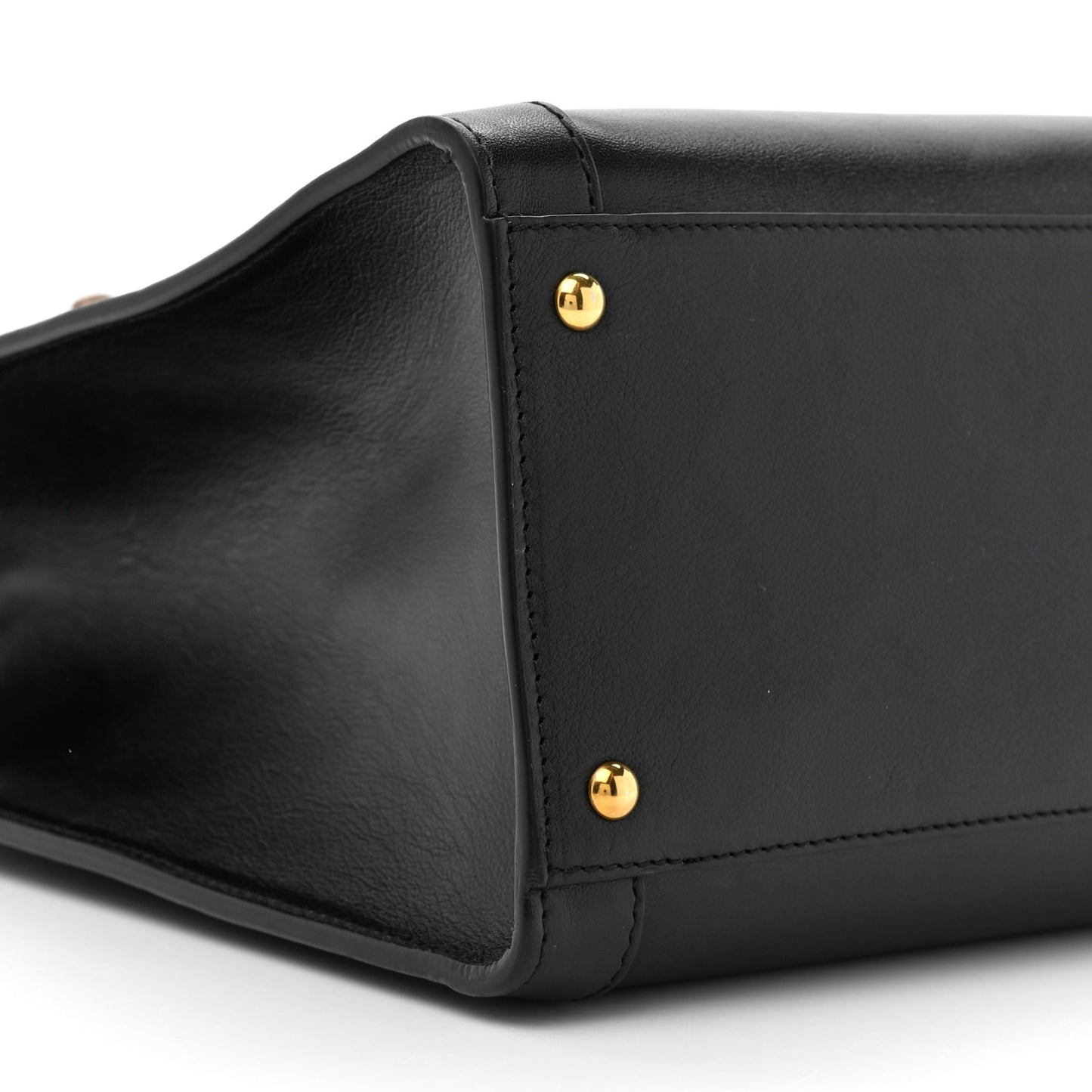 Calfskin Medium Diana Tote Bag Black Yellow Fluo
