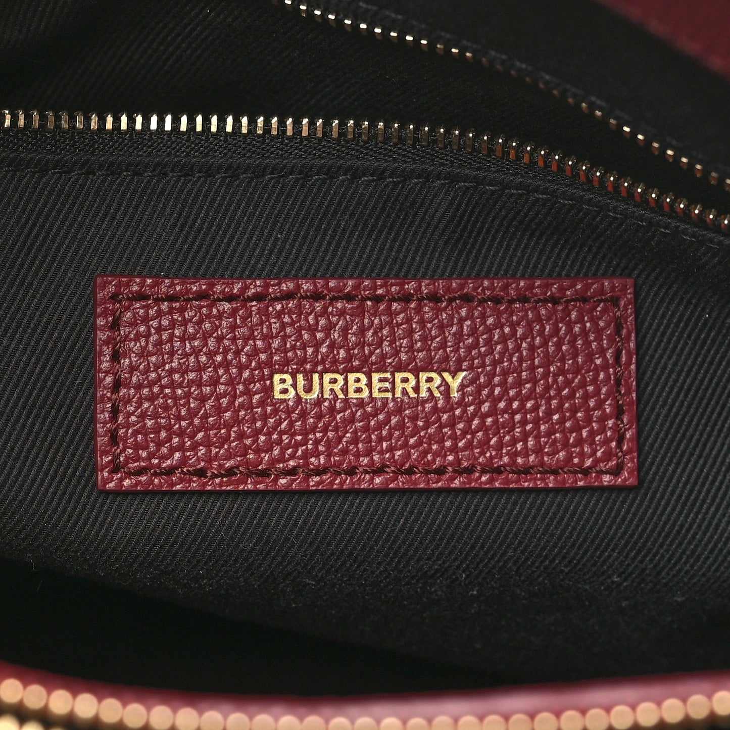 Grainy Calfskin House Check Medium Banner Tote Mahogany Red