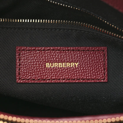 Burberry Grainy Calfskin House Check Medium Banner Tote Mahogany Red 6 of 10