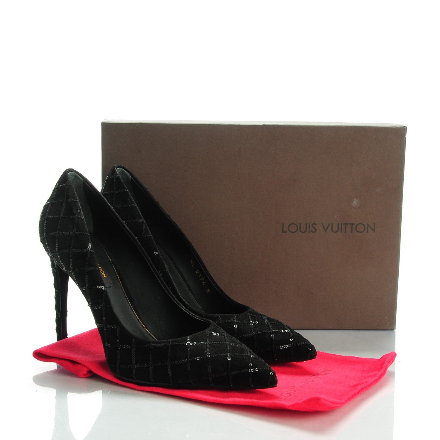 Louis Vuitton Suede Sequin Afterglow Pumps 38 Black 9 of 9