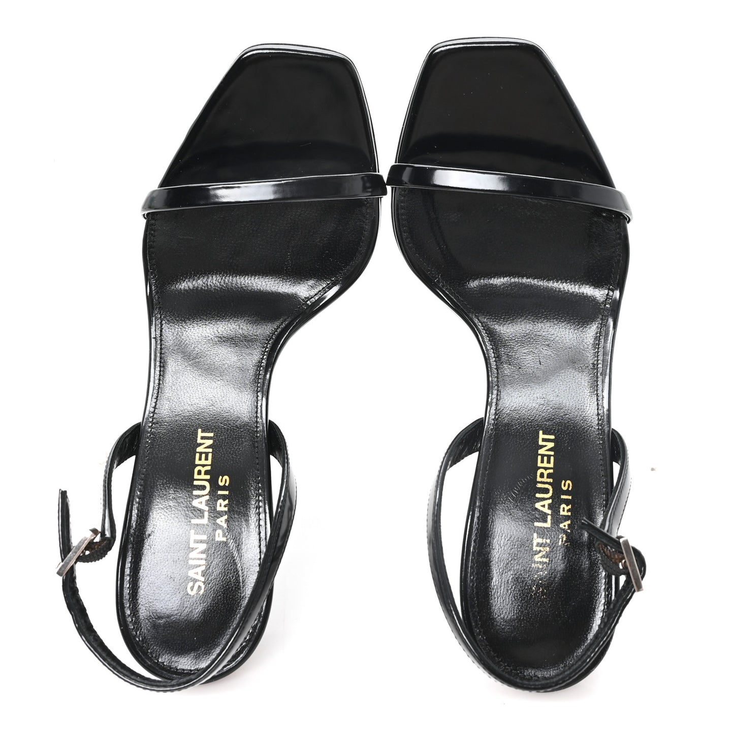 Patent Calfskin Opyum 110 Sandals 36.5 Black