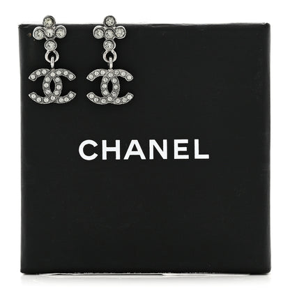 Chanel Crystal CC Drop Earrings Ruthenium 5 of 5