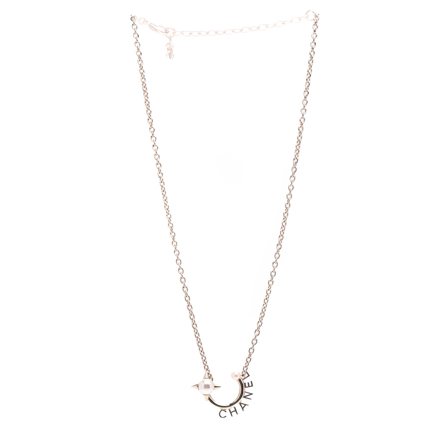 Pearl Logo Necklace Gold