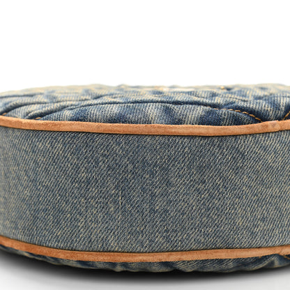 Saint Laurent Denim Quilted Monogram Round Crossbody Bag Rodeo Blue 9 of 10