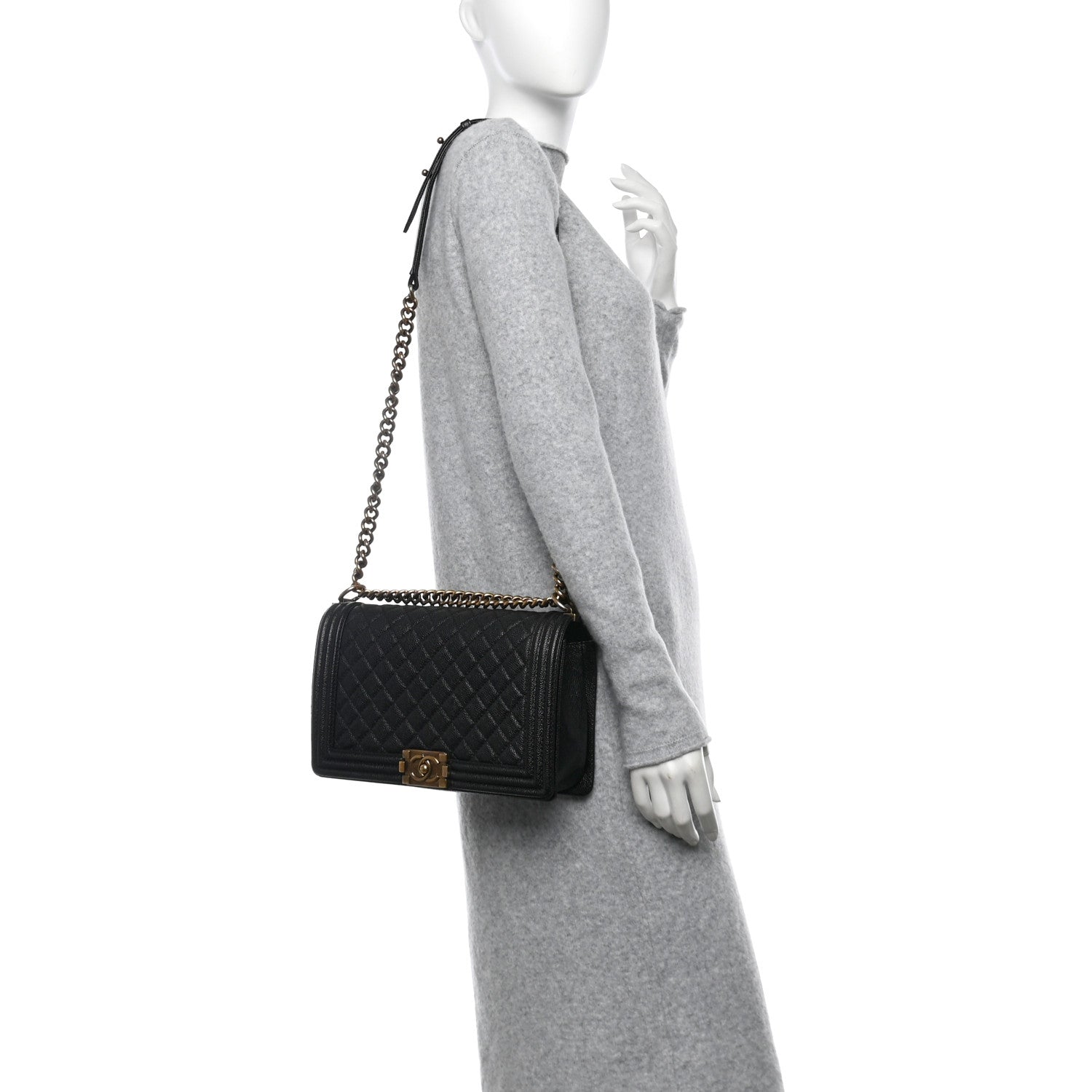 Chanel Caviar Quilted New Medium Boy Flap Black 2 of 11