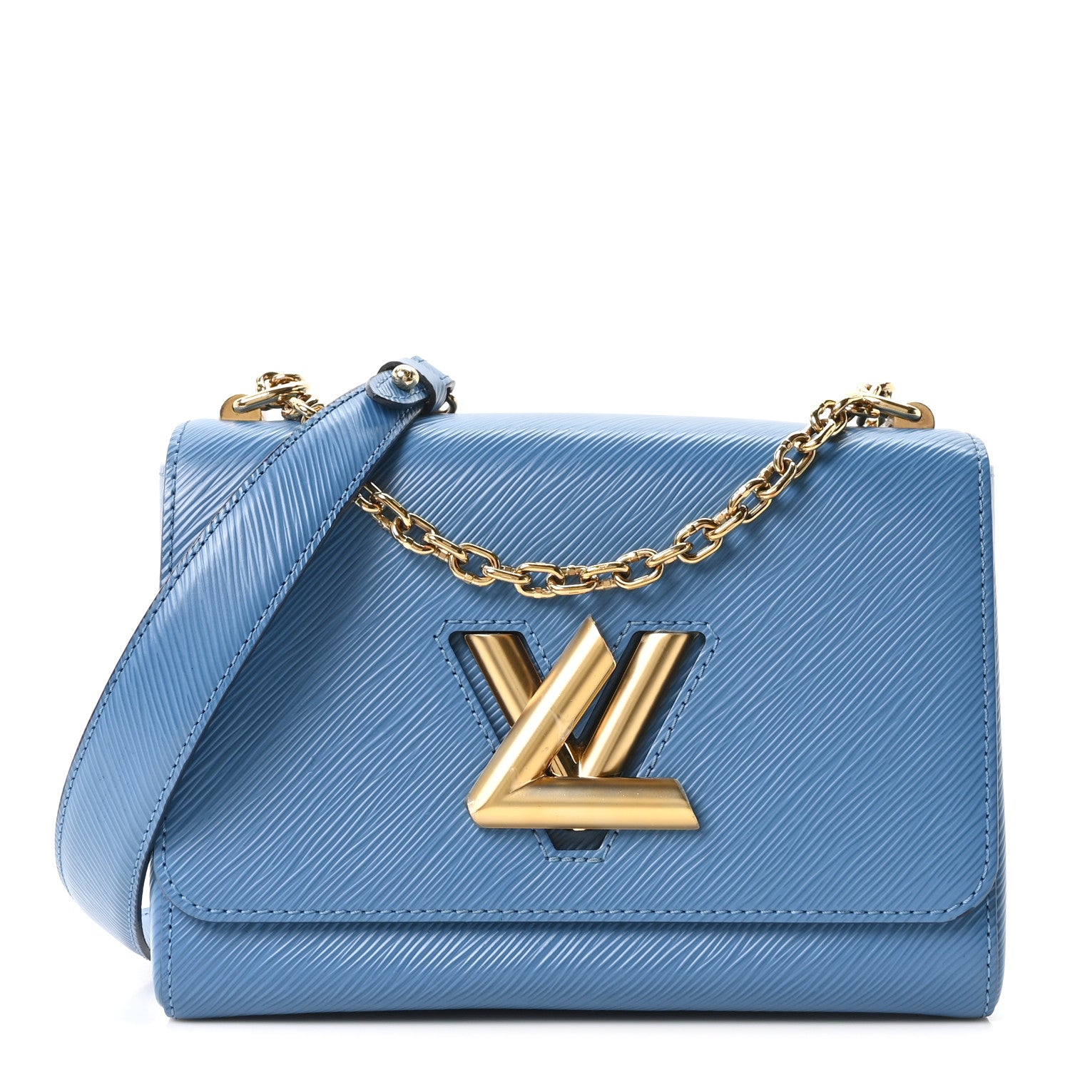 Louis Vuitton Epi Twist Shoulder Bag MM Blue Jean 1 of 9
