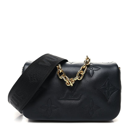 Louis Vuitton Calfskin Bubblegram Wallet On Strap Black 1 of 11