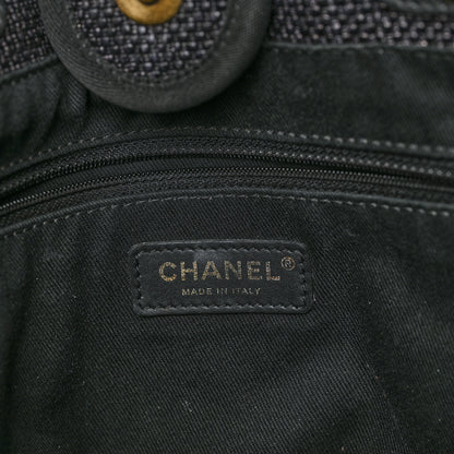 Chanel Woven Straw Raffia Small Deauville Tote Black 6 of 12