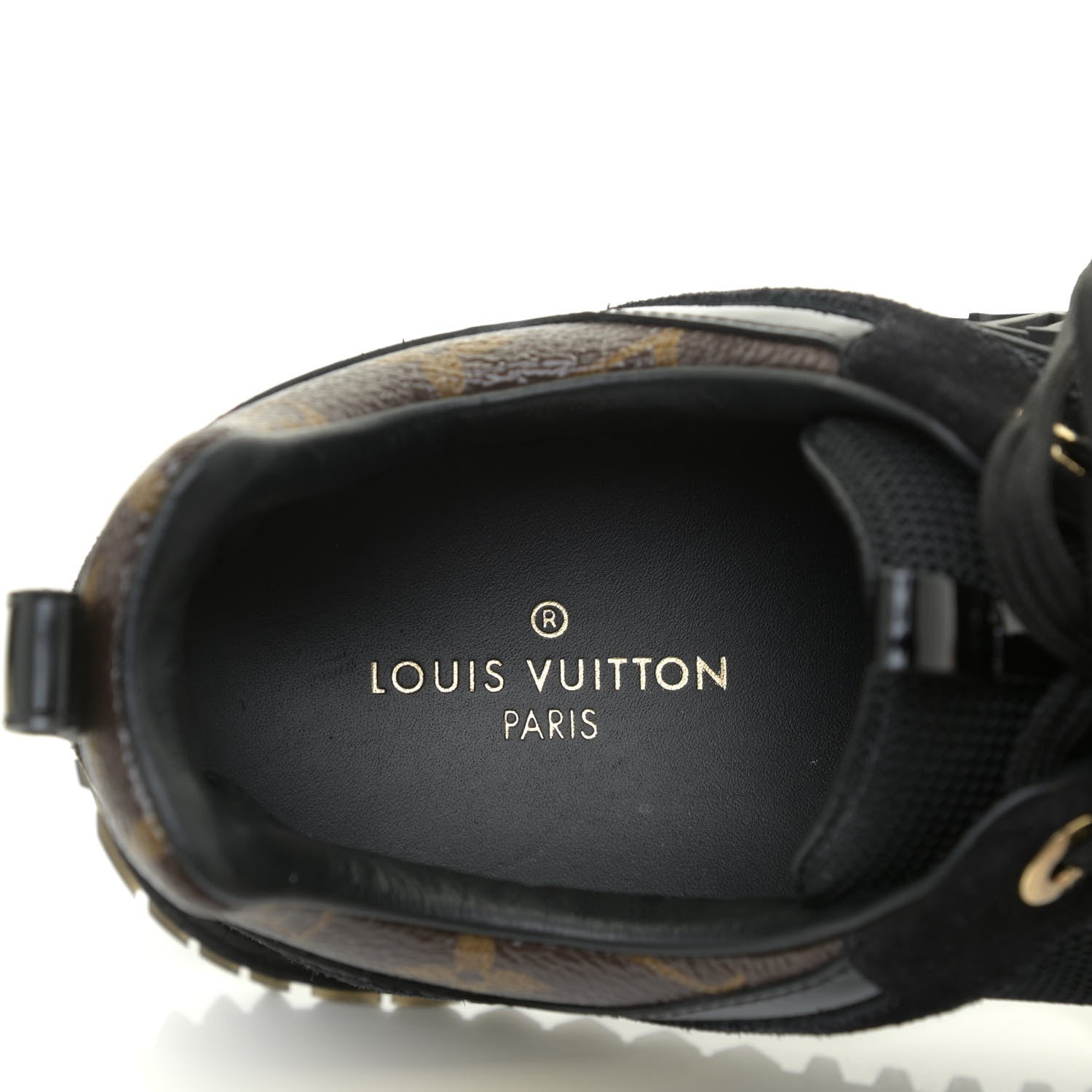 Louis Vuitton Suede Monogram Run Away Sneakers 38 Black 12 of 12