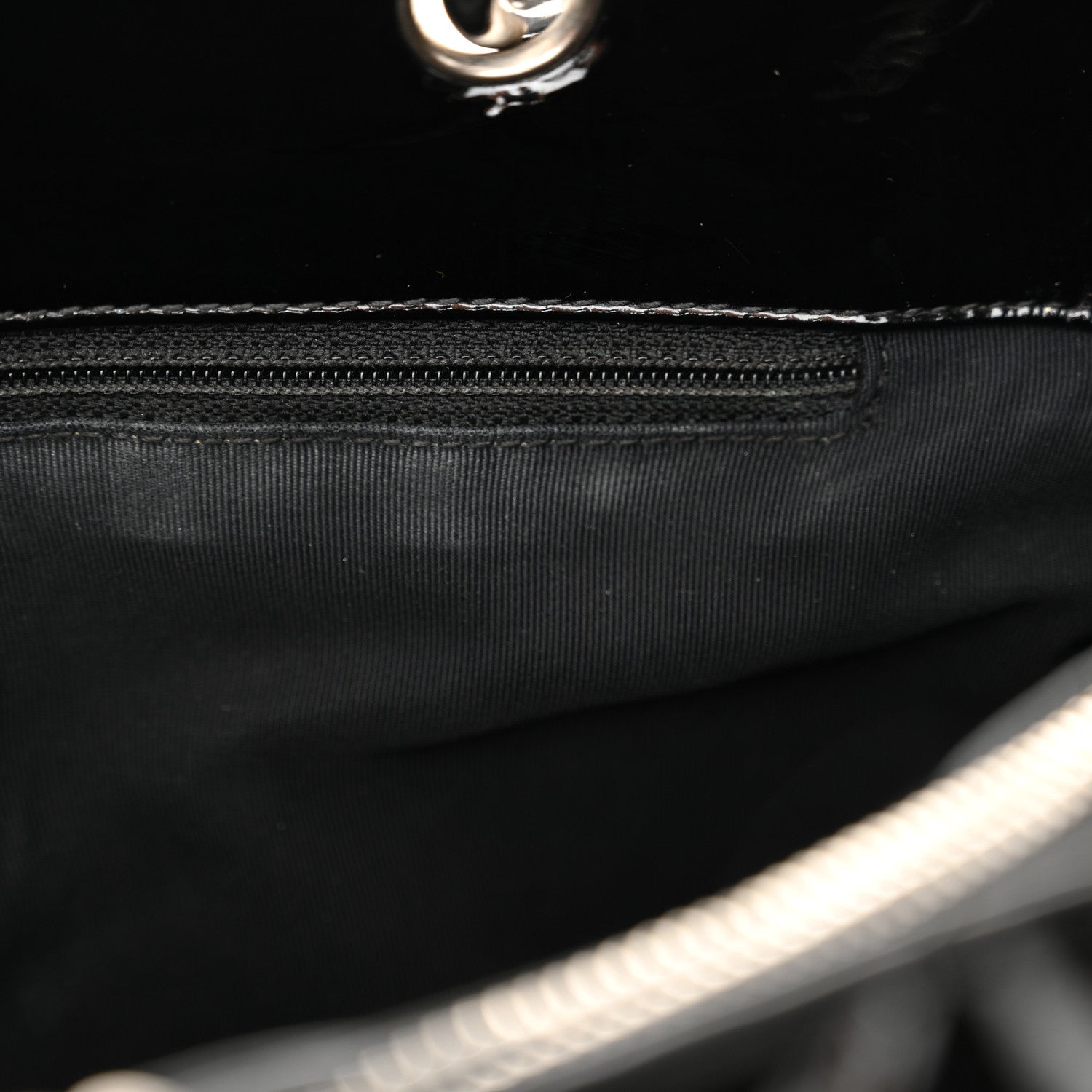 Chanel Patent Quilted Grand Shopping Tote GST Black 11 of 14